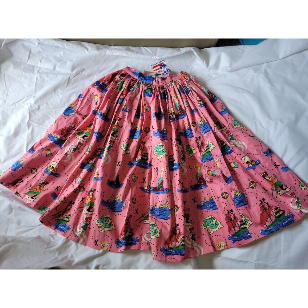 💥 Nwt Pinup Couture Womens Neverland Peter Pan Retro Swing Jenny Skirt XS D3